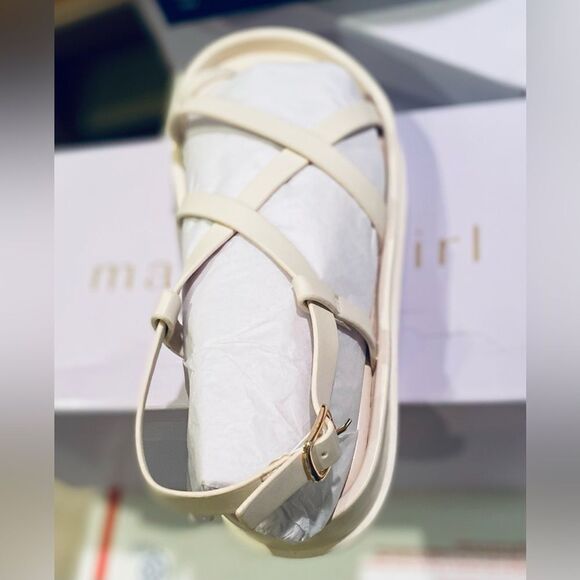 MADDEN GIRL Flatform Sandals Size 7 Bone Paris Tropezz Gladiator Strappy NEW - Picture 8 of 13